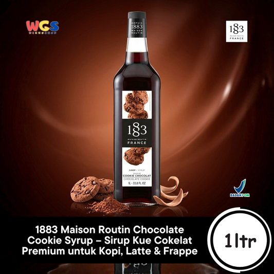1883 Maison Routin Chocolate Cookie Syrup 1L – Sirup Kue Cokelat Premium untuk Kopi, Latte & Frappe