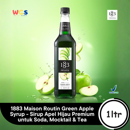 1883 Maison Routin Green Apple Syrup 1L - Sirup Apel Hijau Premium untuk Soda, Mocktail & Tea
