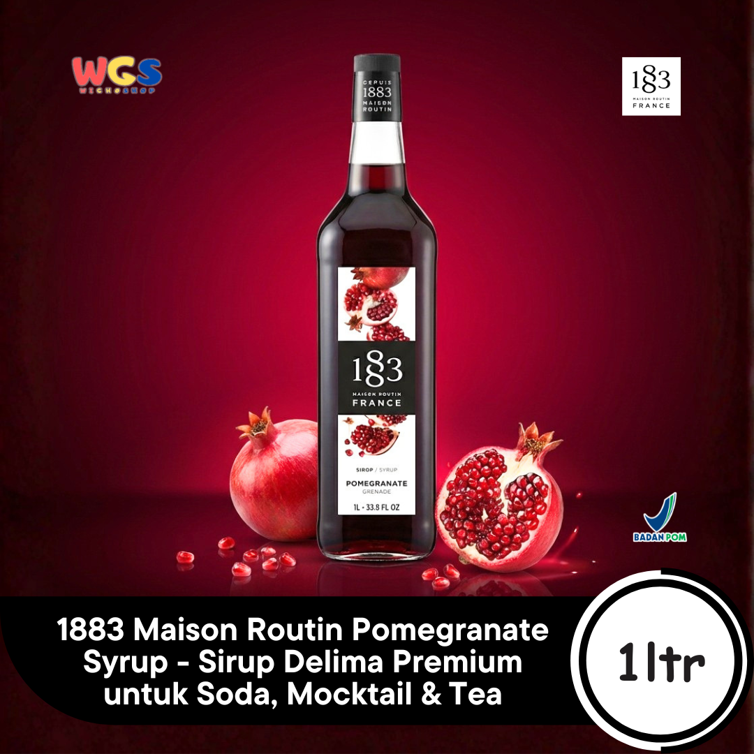 1883 Maison Routin Pomegranate Syrup 1L - Sirup Delima Premium untuk Soda, Mocktail & Tea