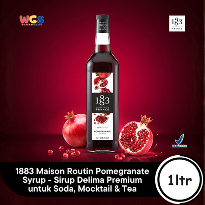 1883 Maison Routin Pomegranate Syrup 1L - Sirup Delima Premium untuk Soda, Mocktail & Tea