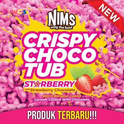 NIMS Only The Best Crispy Choco Tub Starberry With Strawberry Chocolate 250g - Coklat Rasa Stroberi dan Sereal