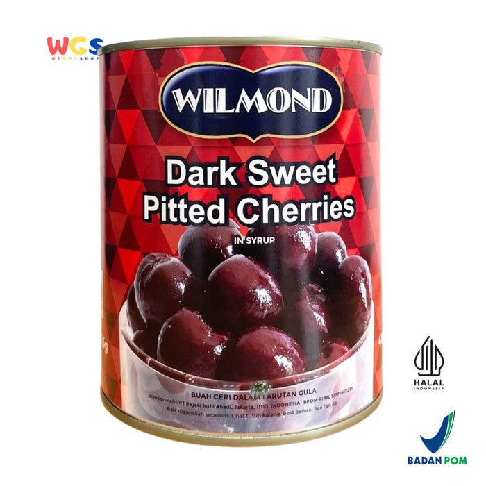 WILMOND Dark Sweet Pitted Cherries in Syrup 825g - Buah Ceri Premium