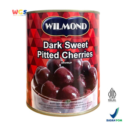 WILMOND Dark Sweet Pitted Cherries in Syrup 825g - Buah Ceri Premium