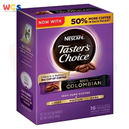 Nescafe Tasters Choice Medium Instant Coffee Columbian 16 Sticks 48g