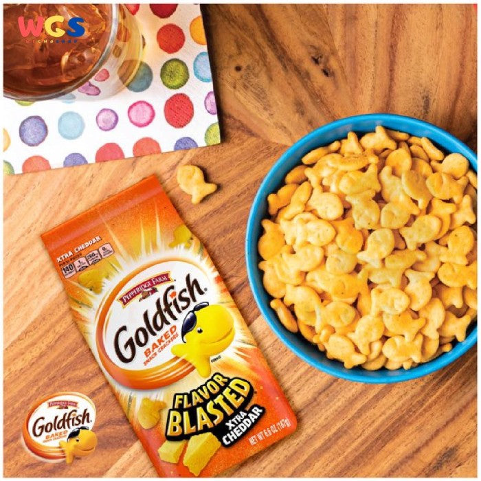 Biskuit Pepperidge Farm Goldfish Baked Flav Blasted Extra Cheddar 187g