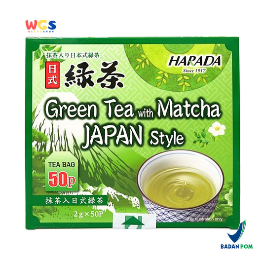 HARADA Green Tea With Matcha Japan Style 2g x 50 Tea Bags