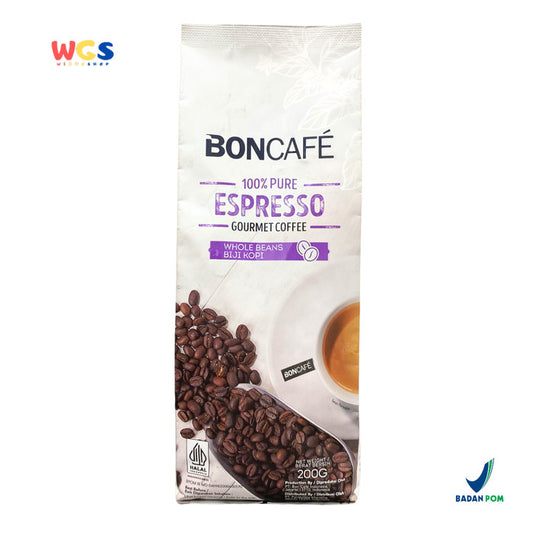 BONCAFE Espresso 100% Pure Gourmet Arabica Whole Beans Coffee 200g - Biji Kopi