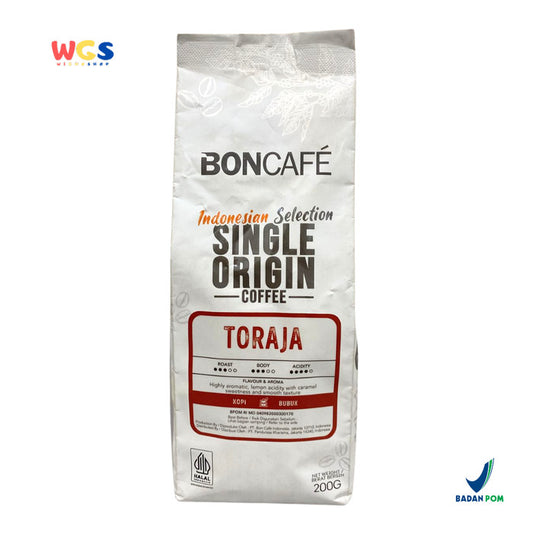 BONCAFE Toraja Single Origin Roasted Arabica 100% Ground Coffee 200g - Kopi Bubuk Toraja