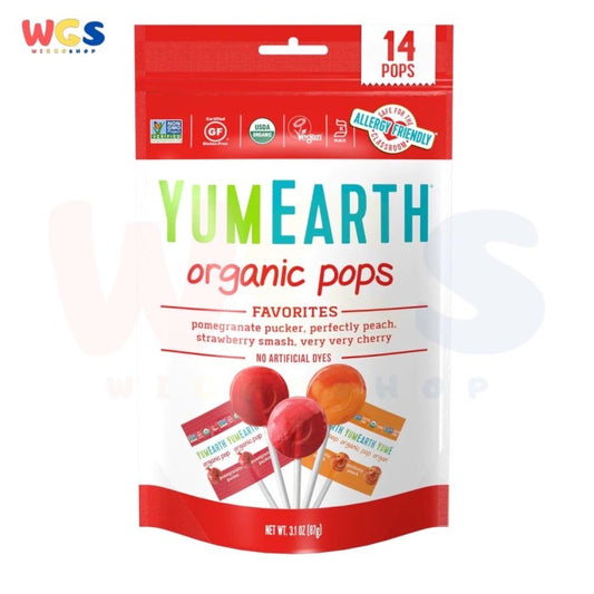 Permen Yumearth Organic Pops Favorites Fruit Candy 14 Pops 3.1oz 87g