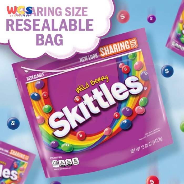 Skittles Wild Berry Chewy Candy Natural &amp; Artificial Flavors 442.3g