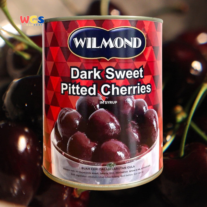 WILMOND Dark Sweet Pitted Cherries in Syrup 825g - Buah Ceri Premium