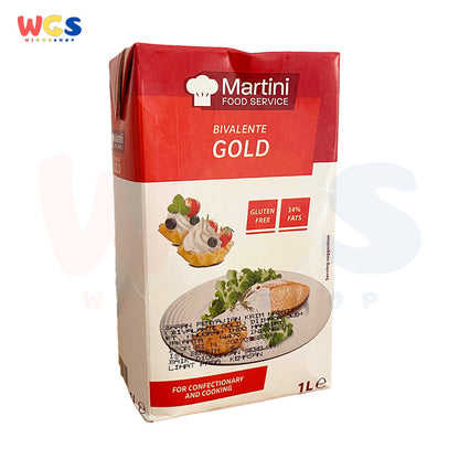 Martini Bivalente Gold 1L – 34% Fat Multipurpose Cream for Cooking &amp; Baking, Gluten Free