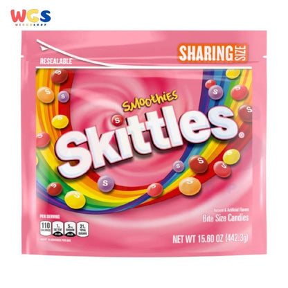 Permen Smoothies Skittles Creamy Fruit Flavor Candy 15.6oz 442.3g