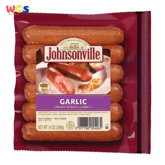 Sosis Johnsonville Garlic Smoked Pork Sausage Garlic Brats 14oz 396g