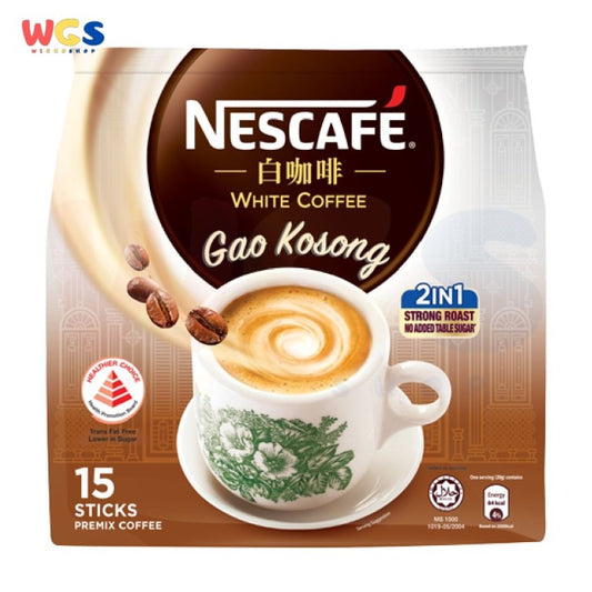 Nescafe White Coffee Gao Kosong 2 in 1 Strong Roast No Sugar 15 Sticks