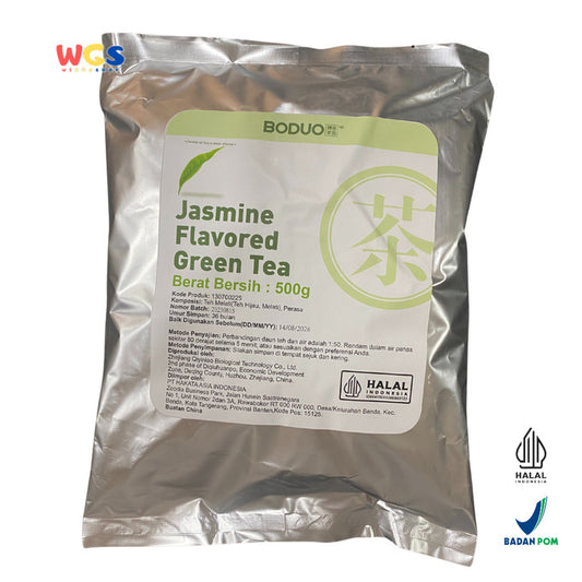 BODUO Premium Jasmine Flavored Green Tea – Teh Daun Hijau Melati 500g – Halal dan BPOM