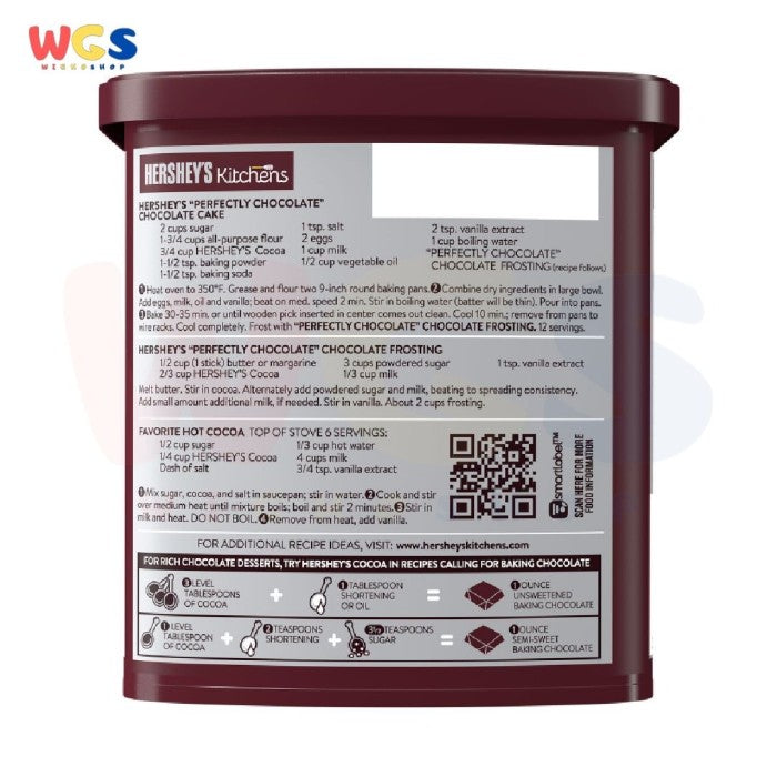 Hersheys Cocoa Pure Cacao Natural Unsweetened Non GMO 8oz 226g