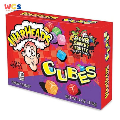 Permen Warheads Sour Sweet & Fruity Chewy Candy Cubes 4oz 113g