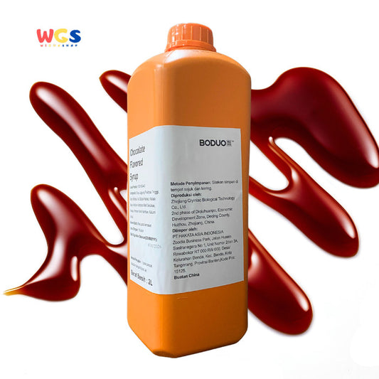 BODUO Chocolate Flavored Syrup 2L - Halal & BPOM Certified for Trendy Drinks and Desserts