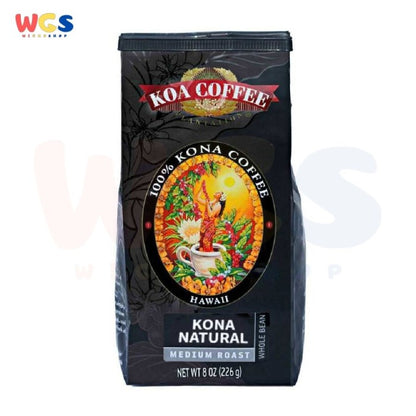 Kona Coffee Hawaii Natural Whole Bean Medium Roast Coffee 8oz 226g