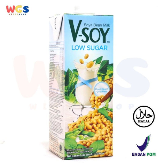 V-Soy Vsoy Susu Kedelai Premium Soy Milk with Less Sugar 1000 ml