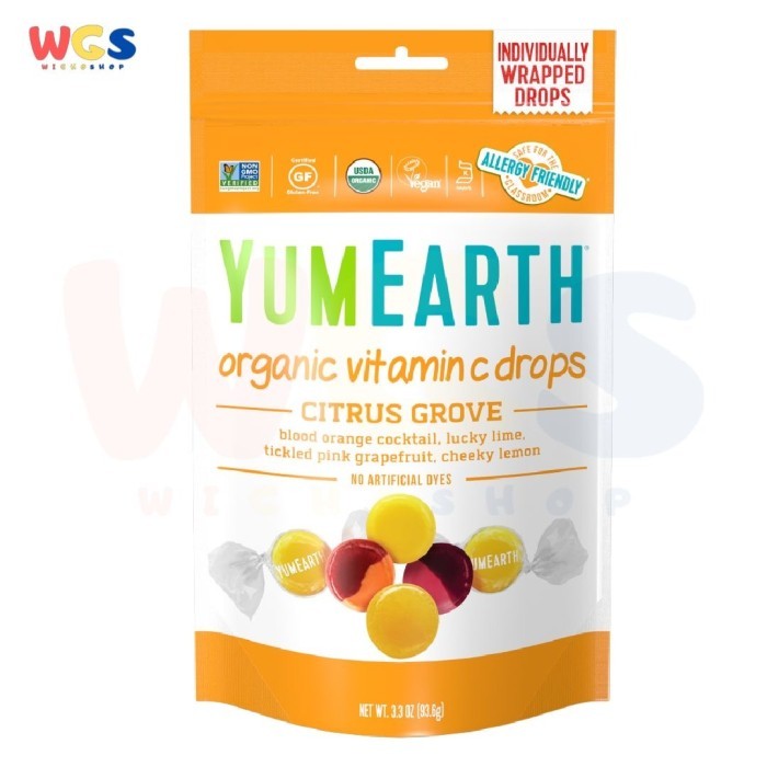 YumEarth Organic Citrus Grove Vitamin C Drops Candy 3.3oz 93.5gr