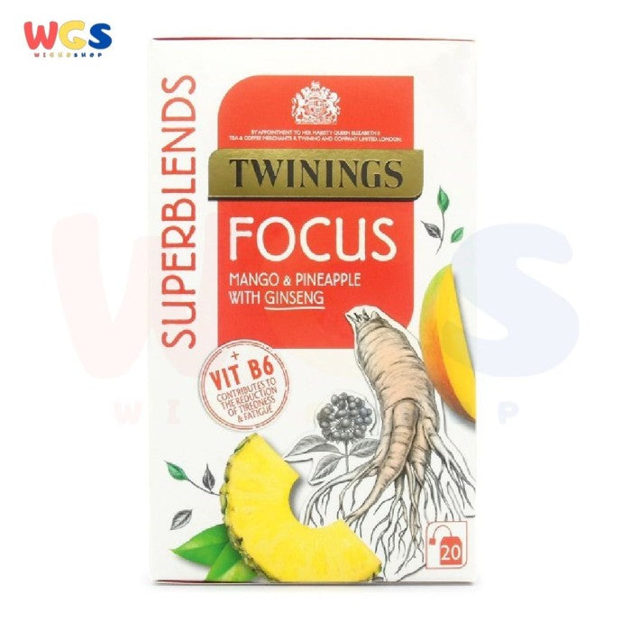 Twinings Tea Superblends Focus Mango & Pineapple with Ginseng 20 Bags