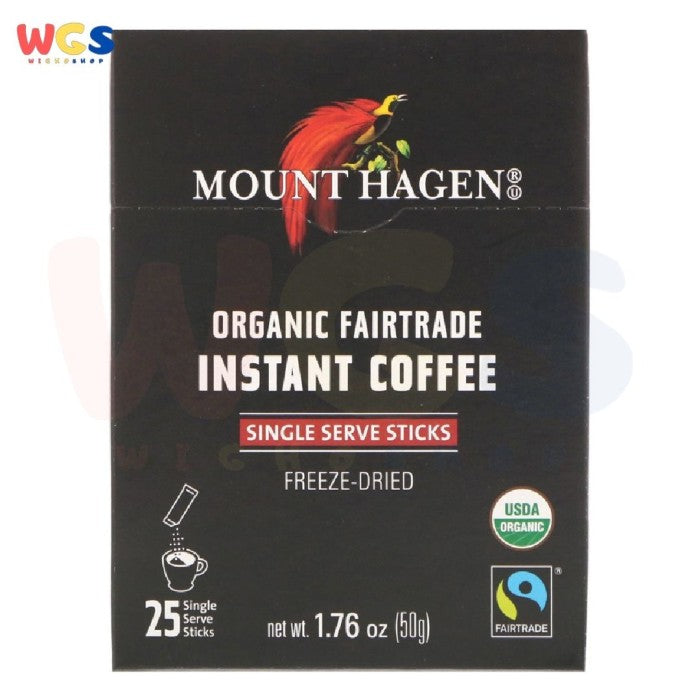 Mount Hagen Organic Fairtrade Instant Coffee 25 Single Serve Sticks