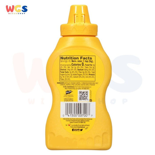 French's Classic Yellow Mustard 226g – Classic Yellow Mustard Sauce Without Artificial Flavors