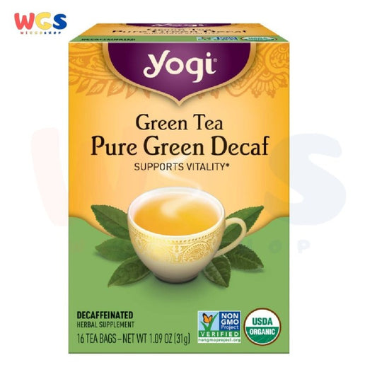 Yogi Tea Green Tea Pure Green Decaf Support Vitality 16 Tea Bags 31g