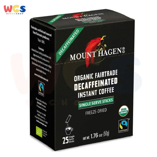 Mount Hagen Organic Fairtrade Decaffeinated Instant Coffee 25 Sticks