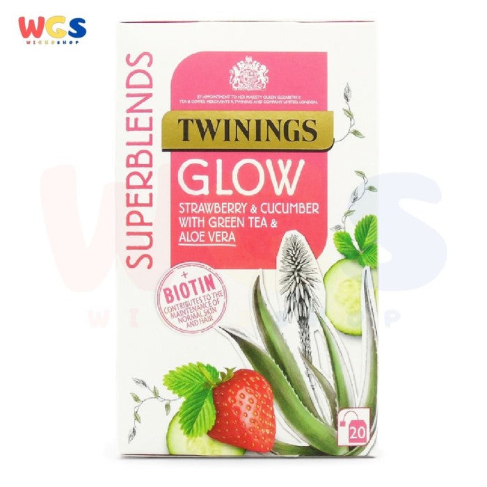 Twinings Tea Superblends Glow Strawberry Cucumber Green Tea 20 Bags