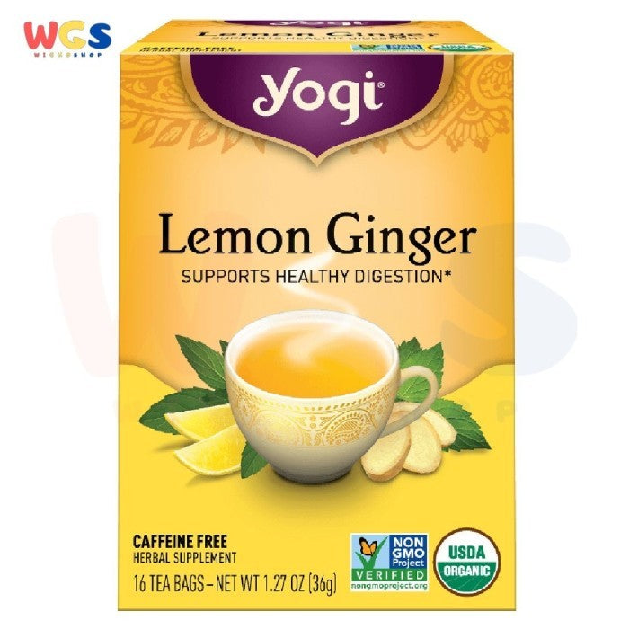 Yogi Tea Lemon Ginger Support Healthy Digestion 16 Tea Bags 36gr