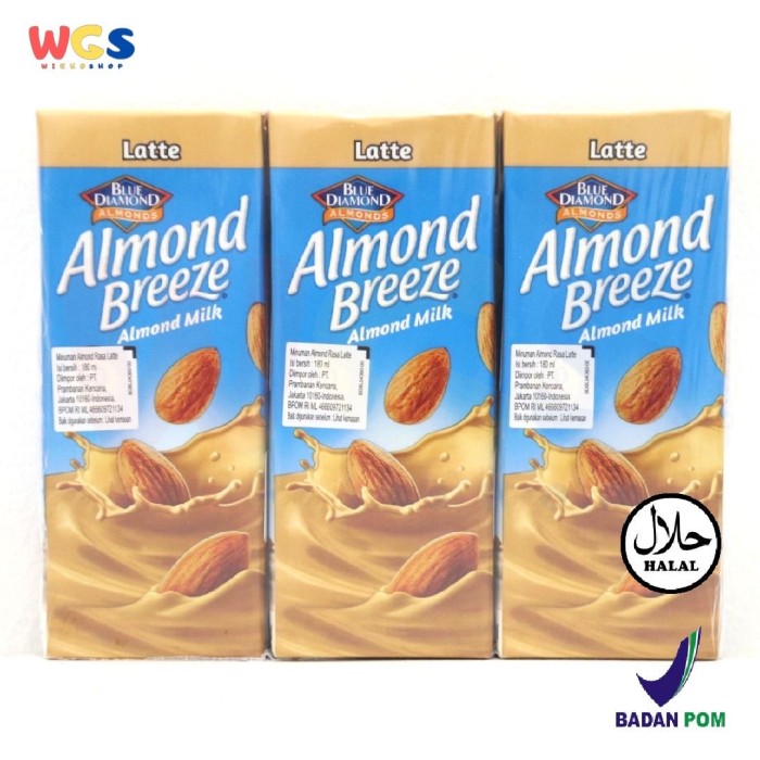 Blue Diamond Almond Breeze Coffee Latte Almond Milk 3 x 180 ml - Susu