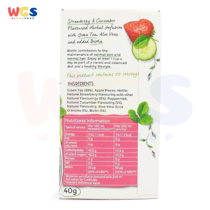 Twinings Tea Superblends Glow Strawberry Cucumber Green Tea 20 Bags