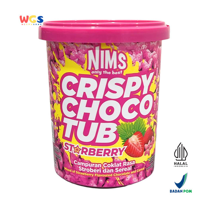 NIMS Only The Best Crispy Choco Tub Starberry With Strawberry Chocolate 250g - Coklat Rasa Stroberi dan Sereal