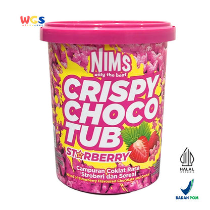 NIMS Only The Best Crispy Choco Tub Starberry With Strawberry Chocolate 250g - Coklat Rasa Stroberi dan Sereal