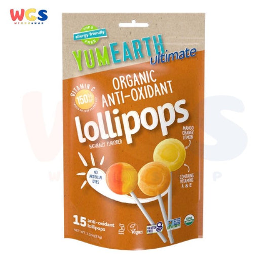 Yumearth Ultimate Organic Anti Oxidant Lollipop Natural Flavor 15s 93g