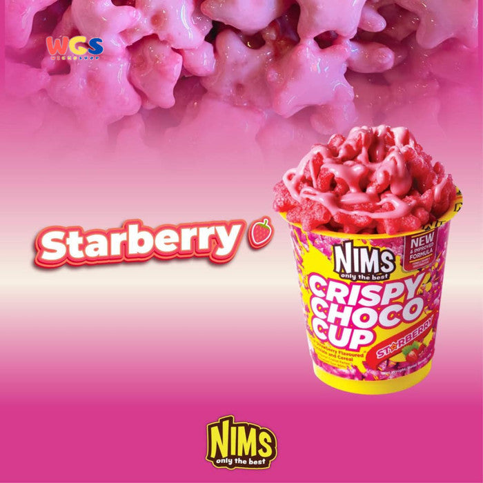 NIMS Only The Best Crispy Choco Cup Starberry With Strawberry Chocolate 60g - Coklat Rasa Stroberi dan Sereal