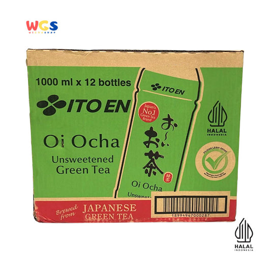 ITO EN Oi Ocha Unswettened Green Tea 1ltr x 12 Btl - Itoen Brewed From Japanese Green Tea