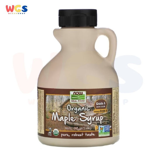 Now Real Food Organic Maple Syrup Grade A Dark Color 16 floz 473ml