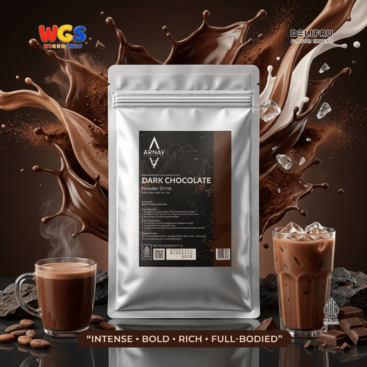ARNAV Dark Chocolate Powder Drink 1kg - Bubuk Cokelat Hitam untuk Hot Chocolate Mocha Latte Frappe Dessert Halal