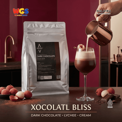 ARNAV Dark Chocolate Powder Drink 1kg - Bubuk Cokelat Hitam untuk Hot Chocolate Mocha Latte Frappe Dessert Halal
