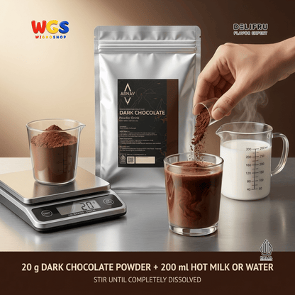 ARNAV Dark Chocolate Powder Drink 1kg - Bubuk Cokelat Hitam untuk Hot Chocolate Mocha Latte Frappe Dessert Halal