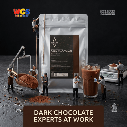 ARNAV Dark Chocolate Powder Drink 1kg - Bubuk Cokelat Hitam untuk Hot Chocolate Mocha Latte Frappe Dessert Halal