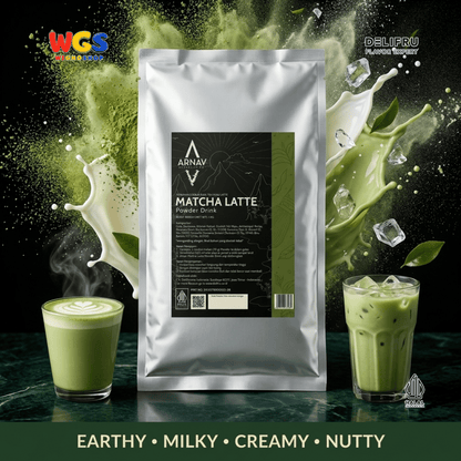 ARNAV Matcha Latte Powder Drink 1kg - Bubuk Minuman Matcha Susu Green Tea Latte Frappe Boba Cafe Halal