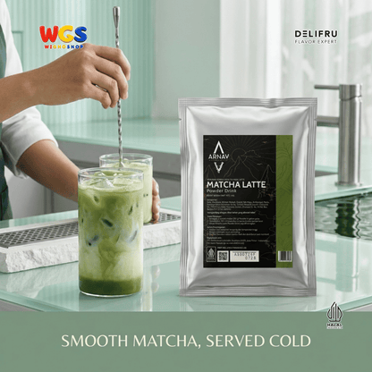 ARNAV Matcha Latte Powder Drink 1kg - Bubuk Minuman Matcha Susu Green Tea Latte Frappe Boba Cafe Halal