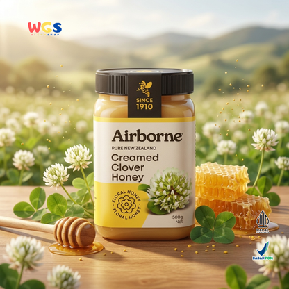 Airborne Creamed Clover Honey 500g - Madu Clover New Zealand