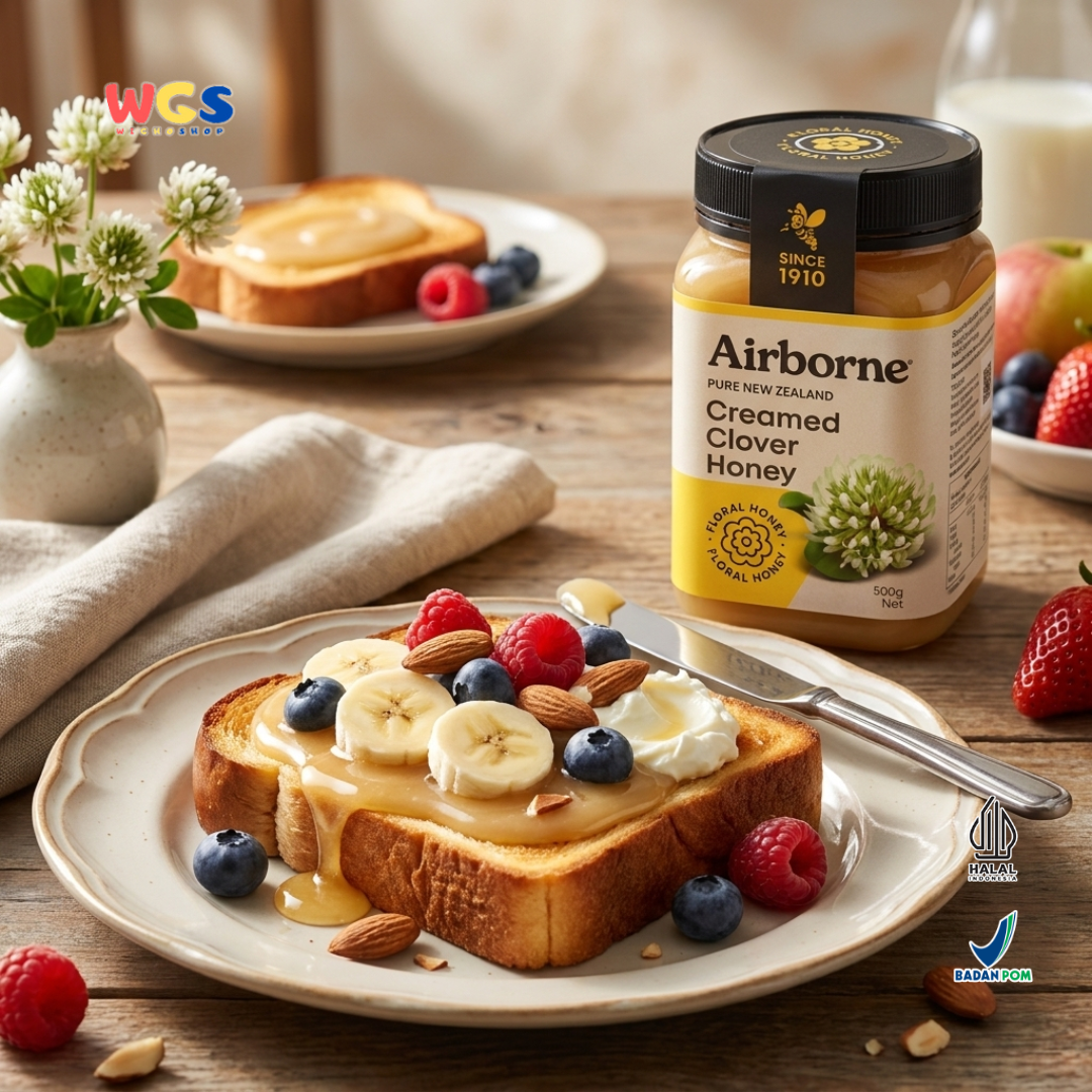 Airborne Creamed Clover Honey 500g - Madu Clover New Zealand