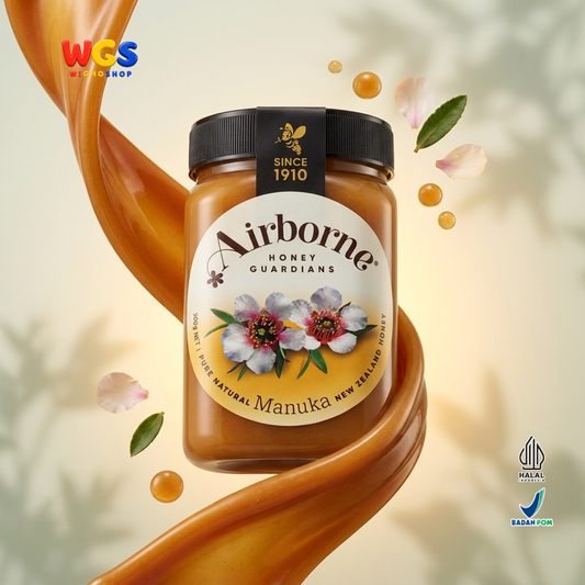 Airborne Pure Natural Manuka Honey 500g - Madu Manuka Asli New Zealand untuk Minuman Roti dan Masakan